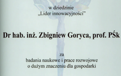 Nagroda Novator 2016 dla Pana Prof. Zbigniewa Gorycy