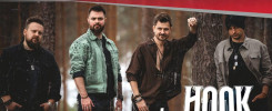 Plakat zapraszający na Dzień Otwarty Wydziałów Politechniki Świętokrzyskiej. Koncert zespołu HOOK.