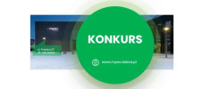 Zielona grafika z napisem "KONKURS" i adresem www.mpec.kielce.pl. W tle budynek MPEC Kielce.