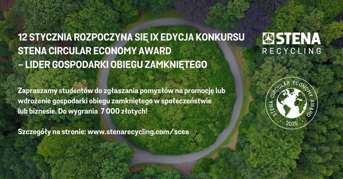 Konkurs Stena Circular Economy Award. Zaproszenie dla studentów do zgłaszania pomysłów.