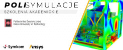 Symulacja komputerowa układu elektronicznego. Widoczne elementy: płytka drukowana, przewody, obudowa.