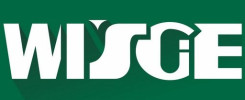 Biały napis "WISGiE" na zielonym tle. Logo.