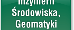Zielony przycisk z napisem "Wydział Inżynierii Środowiska, Geomatki i Energetyki". Logo wydziału.